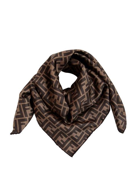 fendi small silk sqaure scarf|Fendi scarf with fur trim.